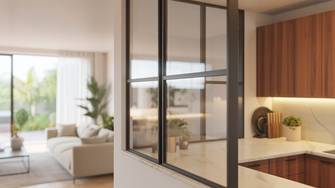 Glass Kitchen Partition Ideas for Open Plan Homes